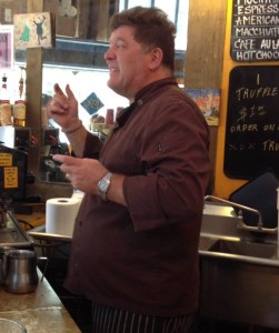  Chef Jean-Marc explains the healthy aspects of dark chocolate. Preaching to the choir.
